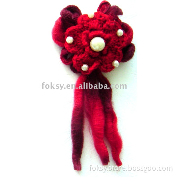 Crochet brooch